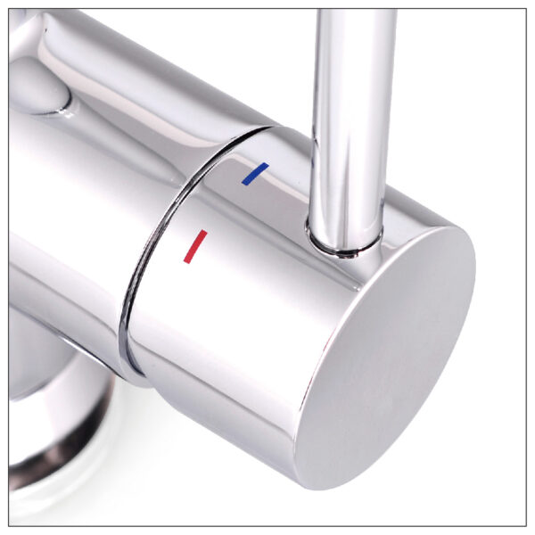 Quarter-Turn Hot Cold Selector Spring Hose 3 Way Mixer Chrome + Veggie Sprayer