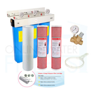 Triple Whole-House Water Filter S/S Bracket + Aragon Plus