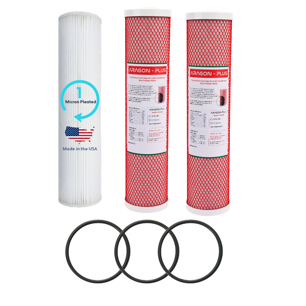 Aragon Replacement Triple Filter Kit With USA Pleated 20" x 4.5"